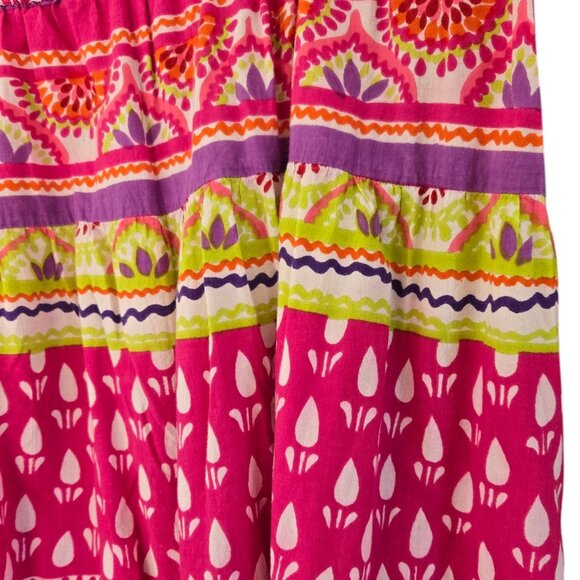 Liz & Me Womens Boho Maxi Skirt Elastic Waist Pink Purple 14/16W - Picture 3 of 9